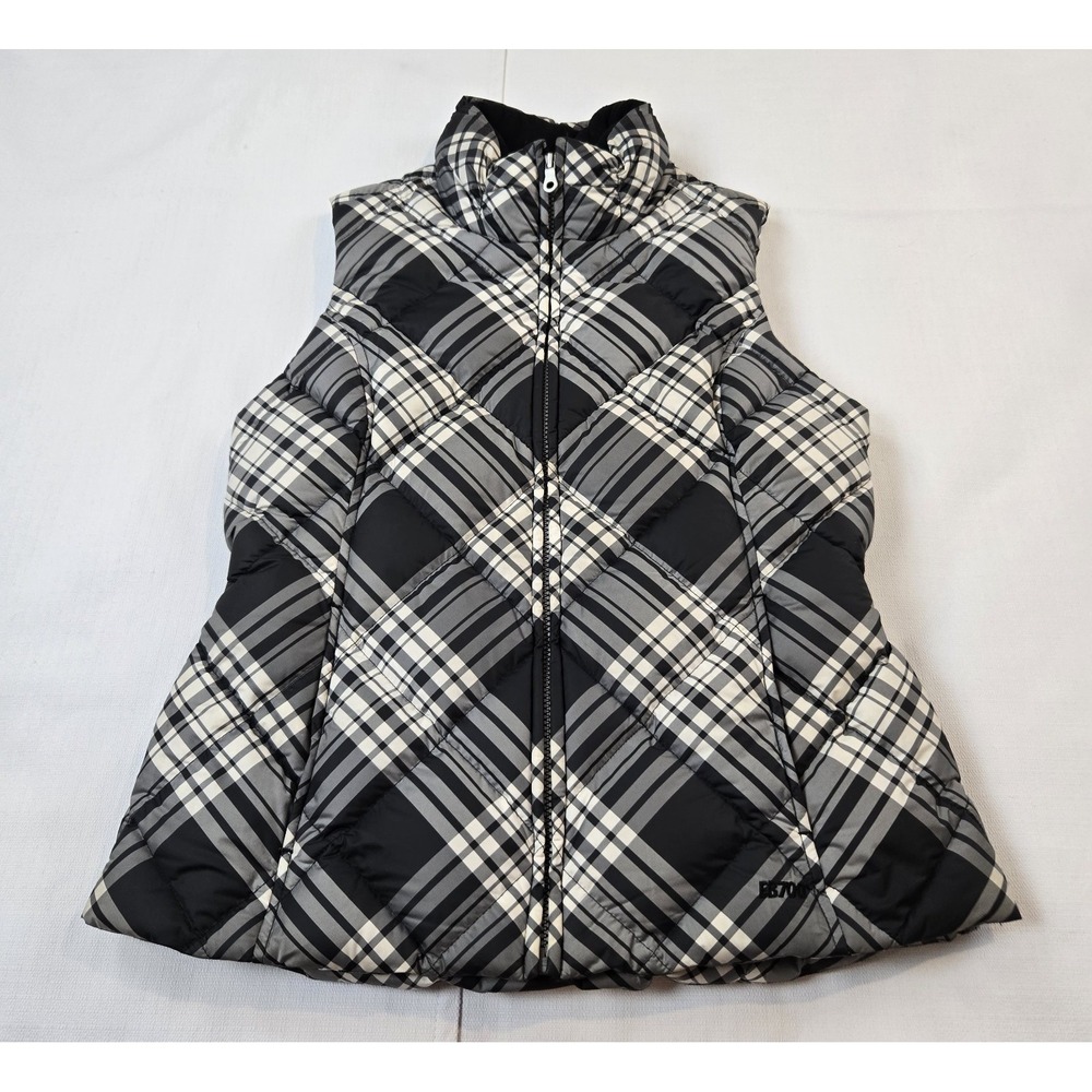 Eddie Bauer Women's Full Zip Premium Goose Down 700 Fill Plaid Vest Size‎ Small